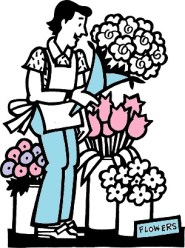 Florist on scribbles writing